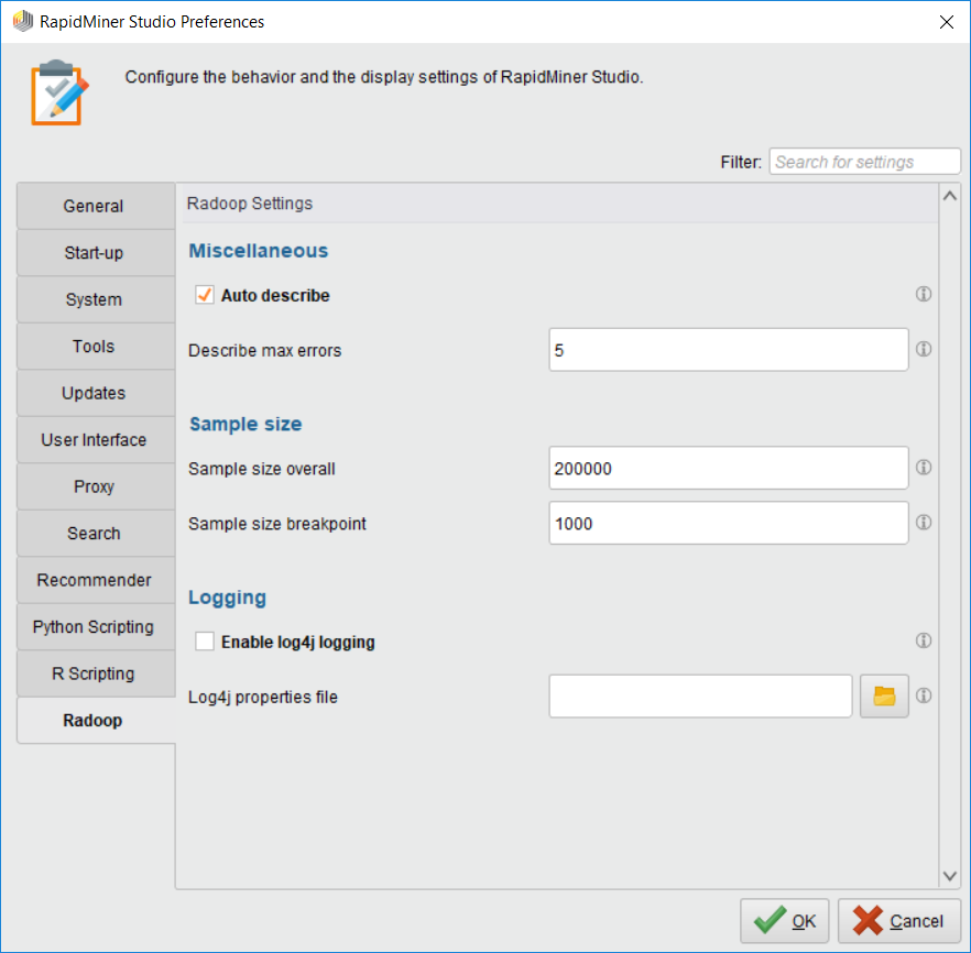 Revamped Radoop general settings